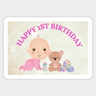 Happy 1st Birthday Sticker